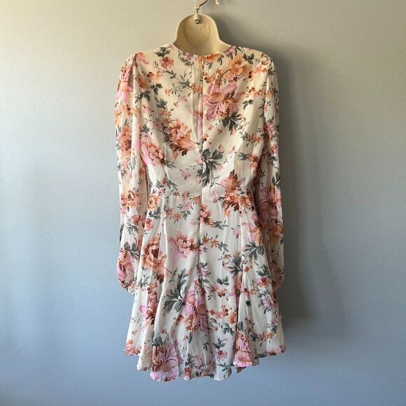 Saints + Secrets Cream/Multi-Color Floral Dress Size M - Picture 3 of 6